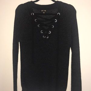 Lace up sweater